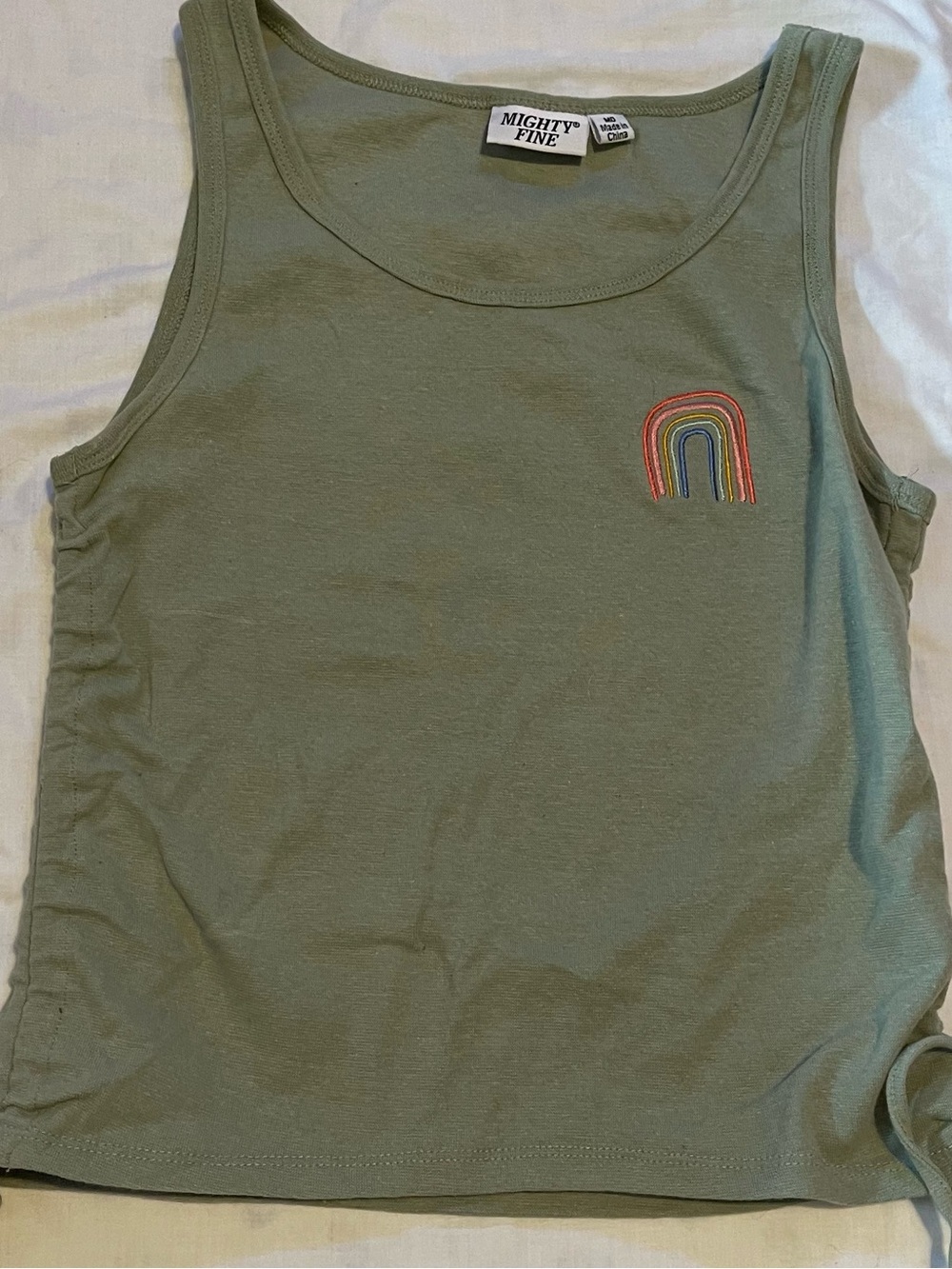 Green Embroidered Tank
